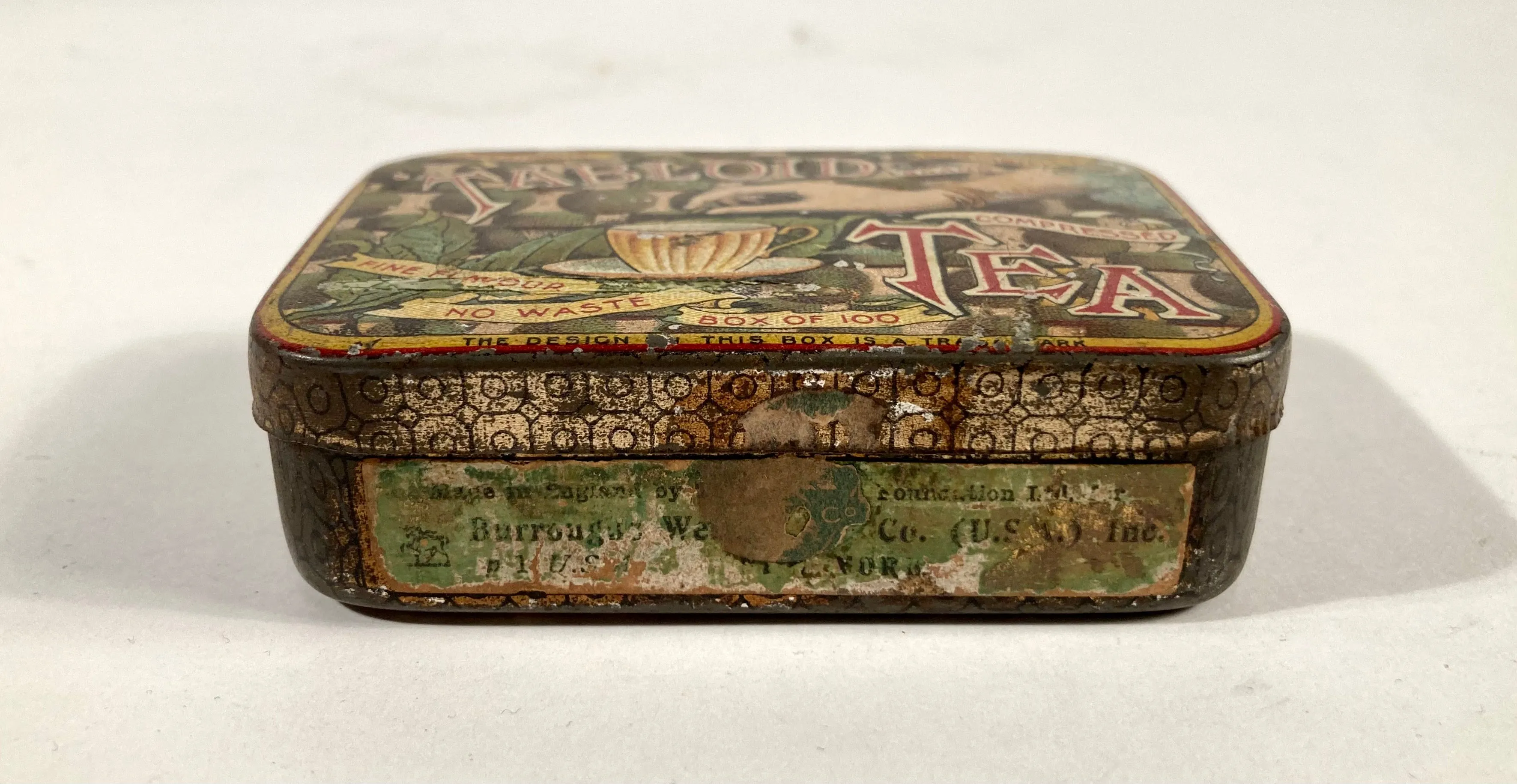 Antique Victorian TABLOID TEA Tin B, Empty