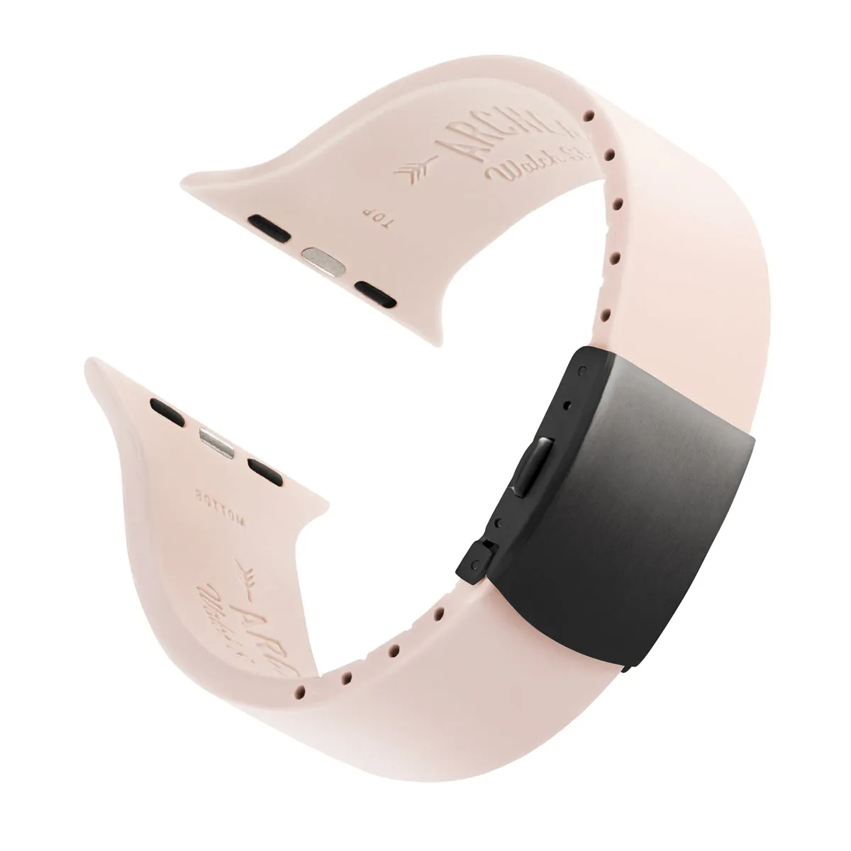 Apple Watch Custom Fit Silicone Watch Band - Pale Rose/Gray