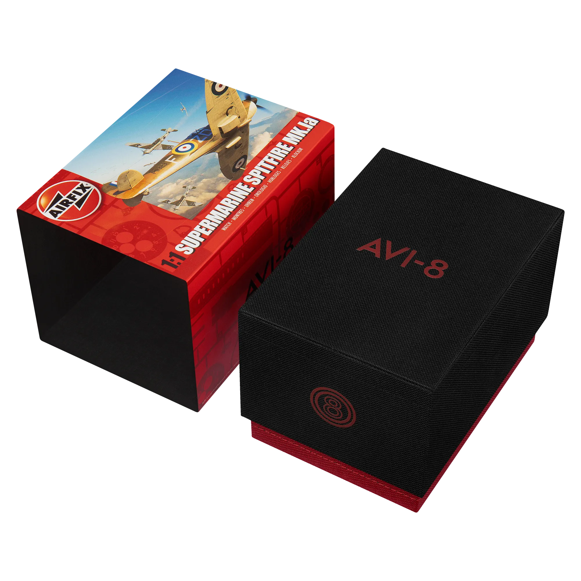 AVI-8 Spitfire Lock Chronograph - Airfix Edition Raven Black Men's Watch AV-4089-09