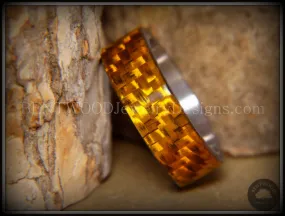Bentwood Ring - "Golden Twill" Carbon Fiber on Titanium Comfort Fit Core