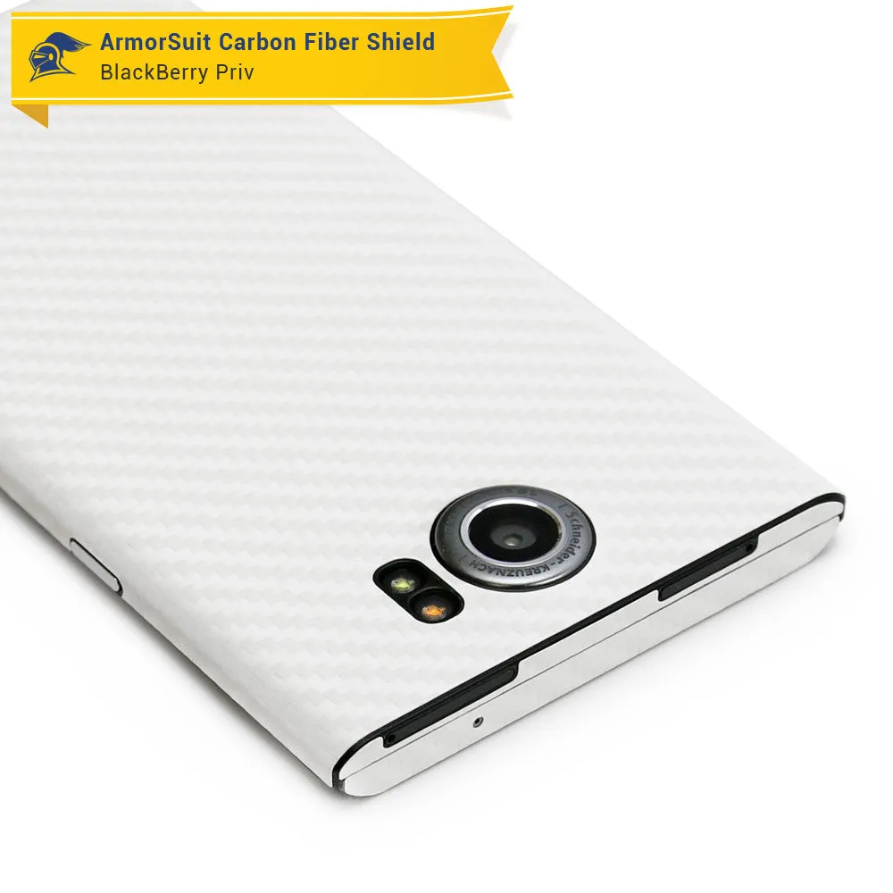 BlackBerry Priv Screen Protector   White Carbon Fiber Skin