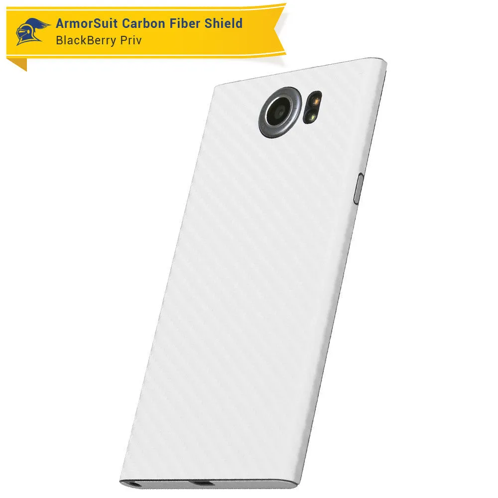 BlackBerry Priv Screen Protector   White Carbon Fiber Skin