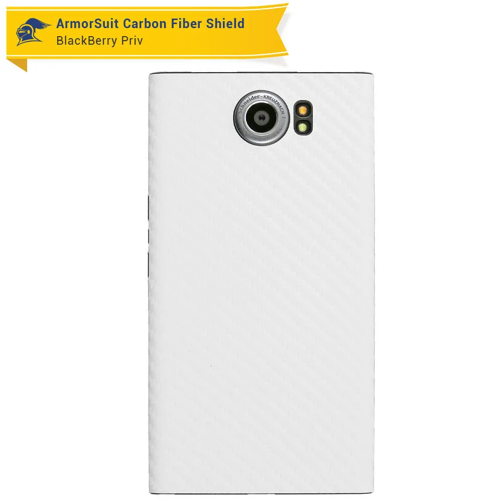 BlackBerry Priv Screen Protector   White Carbon Fiber Skin