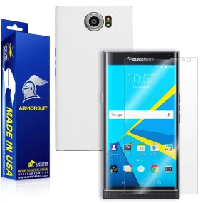 BlackBerry Priv Screen Protector   White Carbon Fiber Skin