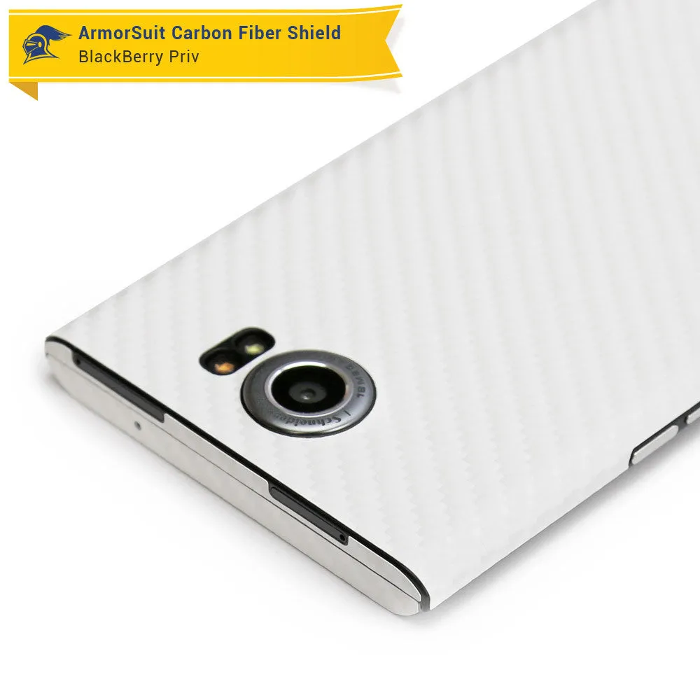 BlackBerry Priv Screen Protector   White Carbon Fiber Skin
