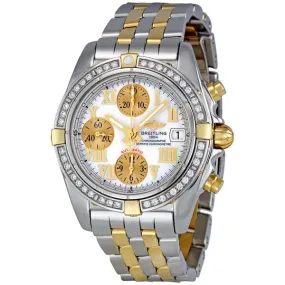 Breitling Chrono Galactic Mother of Pearl Dial Diamond Bezel Two Tone Men's Watch B13358LA/A597TT