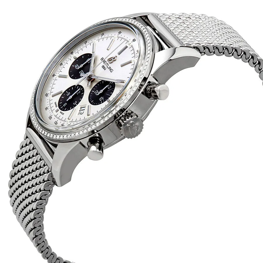 Breitling Transocean Chronograph Silver Dial Men's Watch AB015253-G724SS AB015253-G724-154A