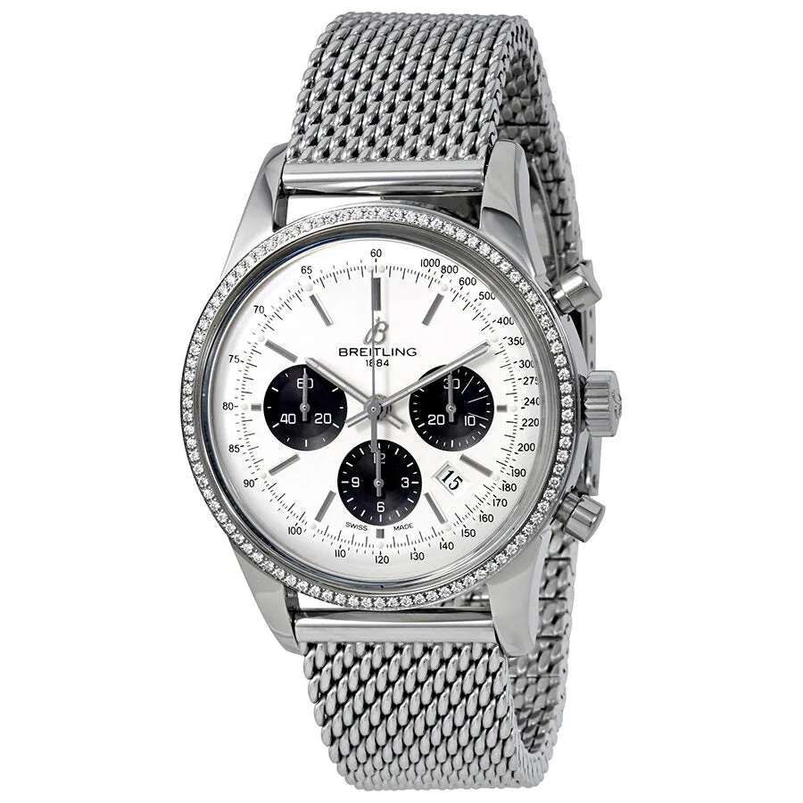 Breitling Transocean Chronograph Silver Dial Men's Watch AB015253-G724SS AB015253-G724-154A
