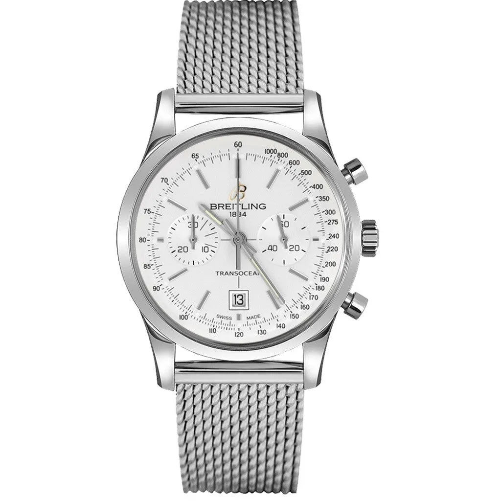 BREITLING Transocean Silver Automatic Ladies Watch A4131012/G757 171A