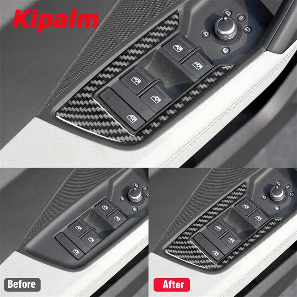 Car Carbon Fiber Interior Stickers for Audi A3 S3 2021-2022 LHD Decoration Frame Cover