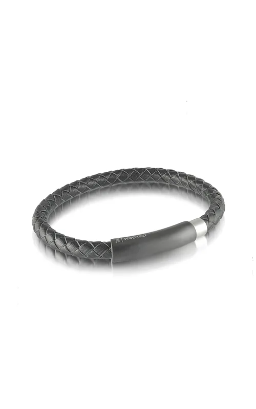 Carbon Fibre Black Leather Bracelet | Italgem Steel