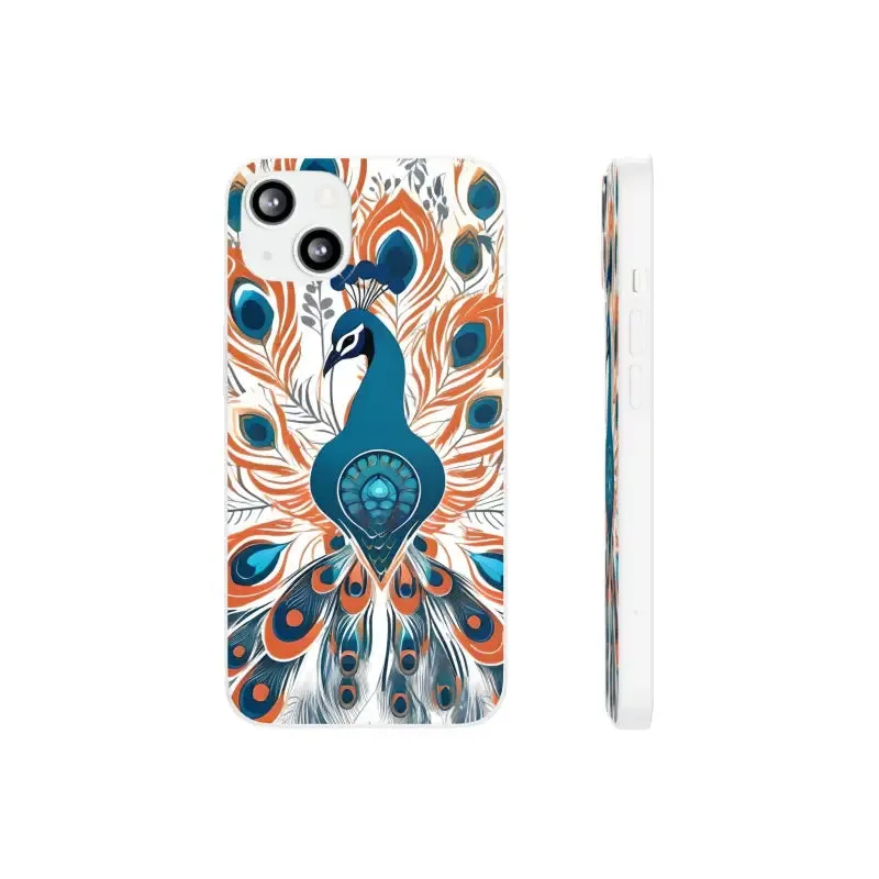 Chic Peacock Flexi Cases for Ultimate Phone Safety