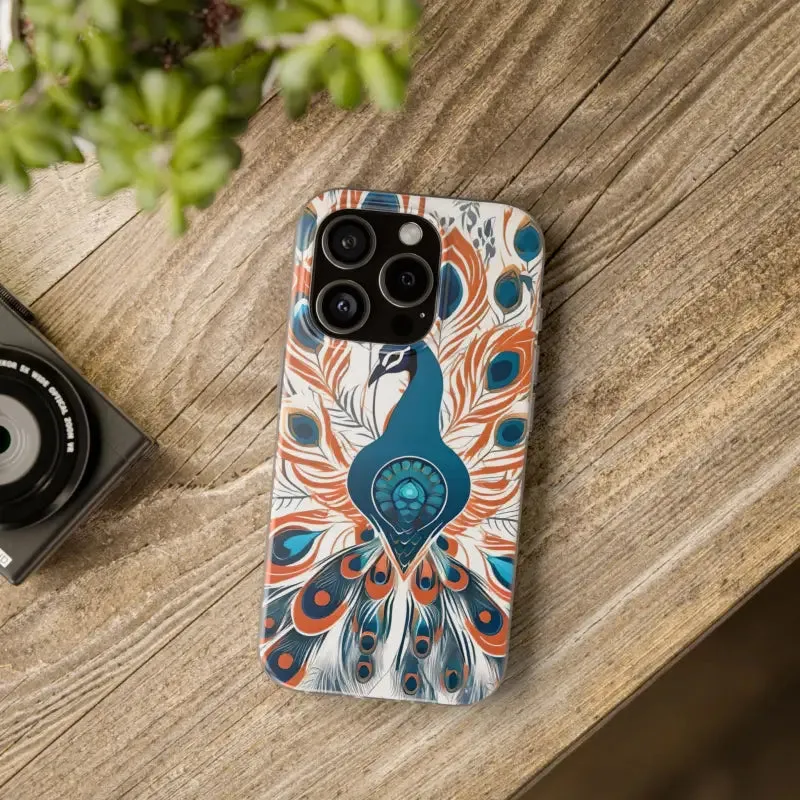Chic Peacock Flexi Cases for Ultimate Phone Safety