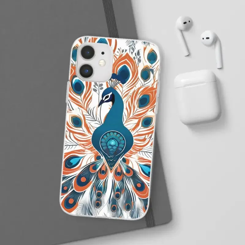 Chic Peacock Flexi Cases for Ultimate Phone Safety