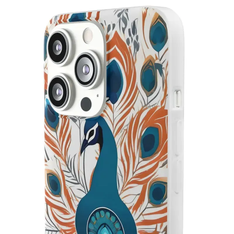 Chic Peacock Flexi Cases for Ultimate Phone Safety