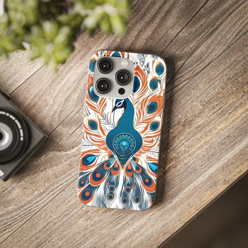 Chic Peacock Flexi Cases for Ultimate Phone Safety