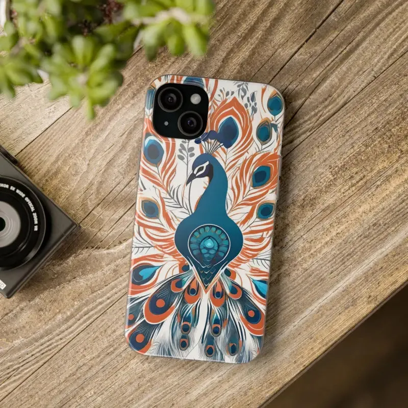 Chic Peacock Flexi Cases for Ultimate Phone Safety