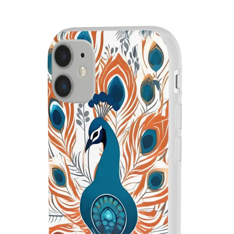 Chic Peacock Flexi Cases for Ultimate Phone Safety