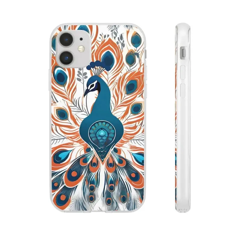 Chic Peacock Flexi Cases for Ultimate Phone Safety