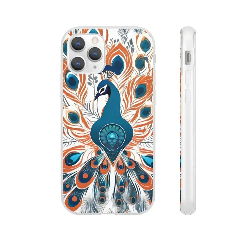 Chic Peacock Flexi Cases for Ultimate Phone Safety