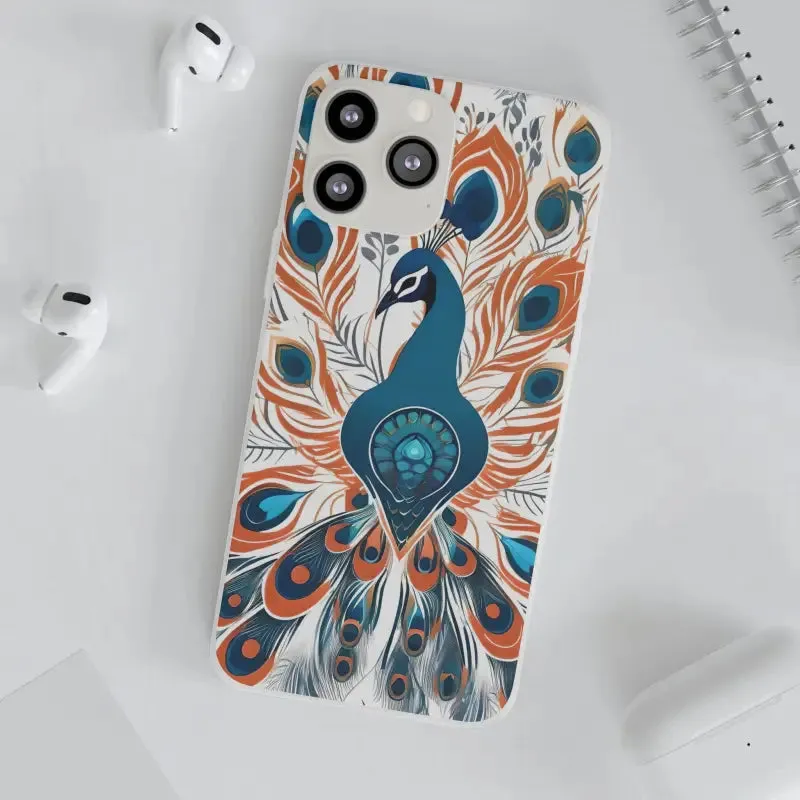 Chic Peacock Flexi Cases for Ultimate Phone Safety