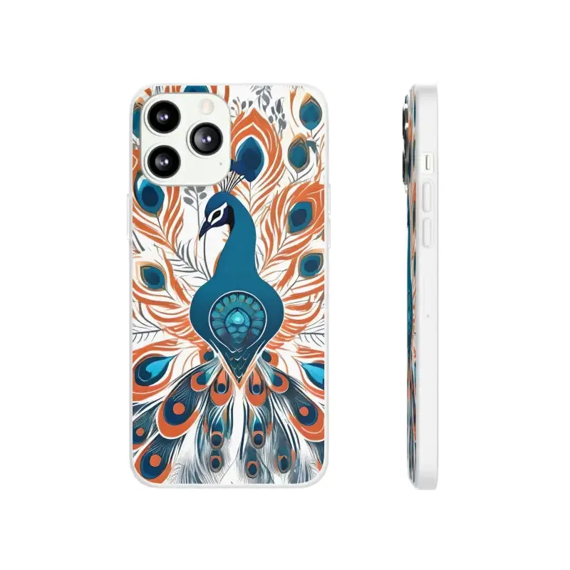 Chic Peacock Flexi Cases for Ultimate Phone Safety