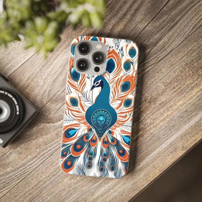 Chic Peacock Flexi Cases for Ultimate Phone Safety