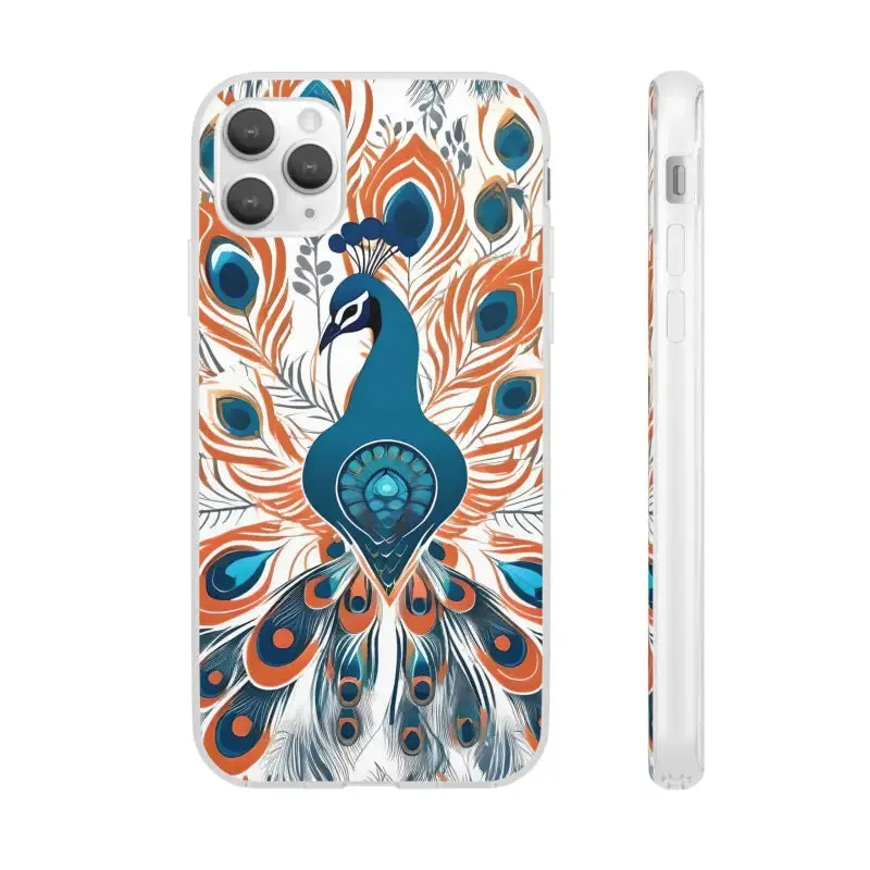 Chic Peacock Flexi Cases for Ultimate Phone Safety