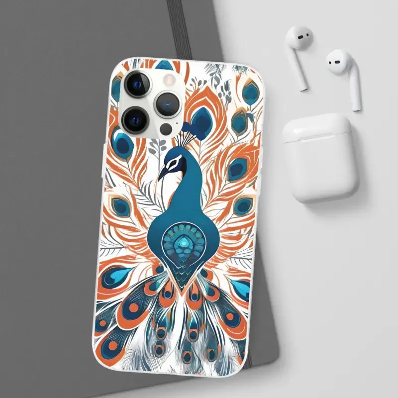 Chic Peacock Flexi Cases for Ultimate Phone Safety