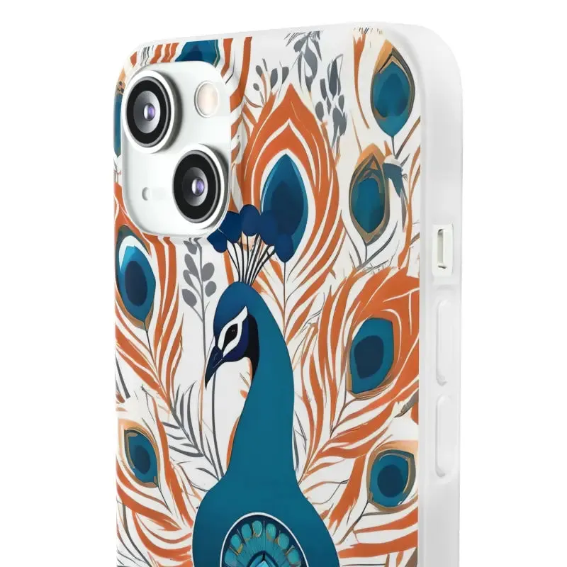 Chic Peacock Flexi Cases for Ultimate Phone Safety