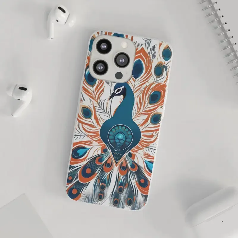 Chic Peacock Flexi Cases for Ultimate Phone Safety