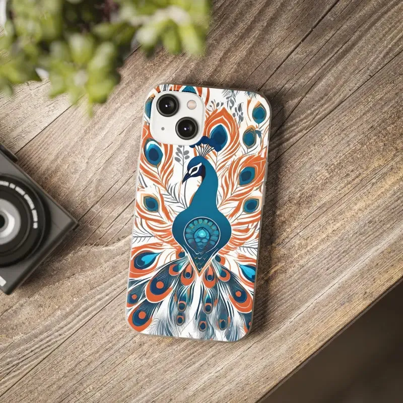 Chic Peacock Flexi Cases for Ultimate Phone Safety