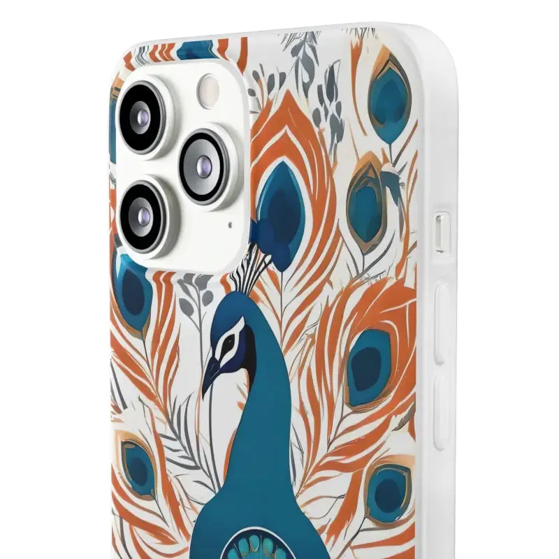 Chic Peacock Flexi Cases for Ultimate Phone Safety