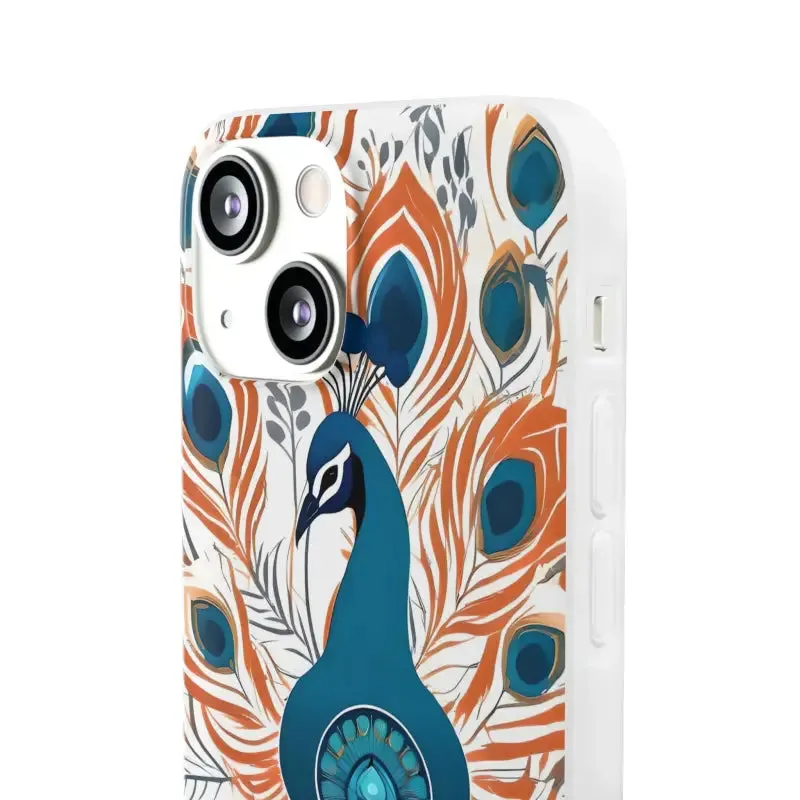Chic Peacock Flexi Cases for Ultimate Phone Safety