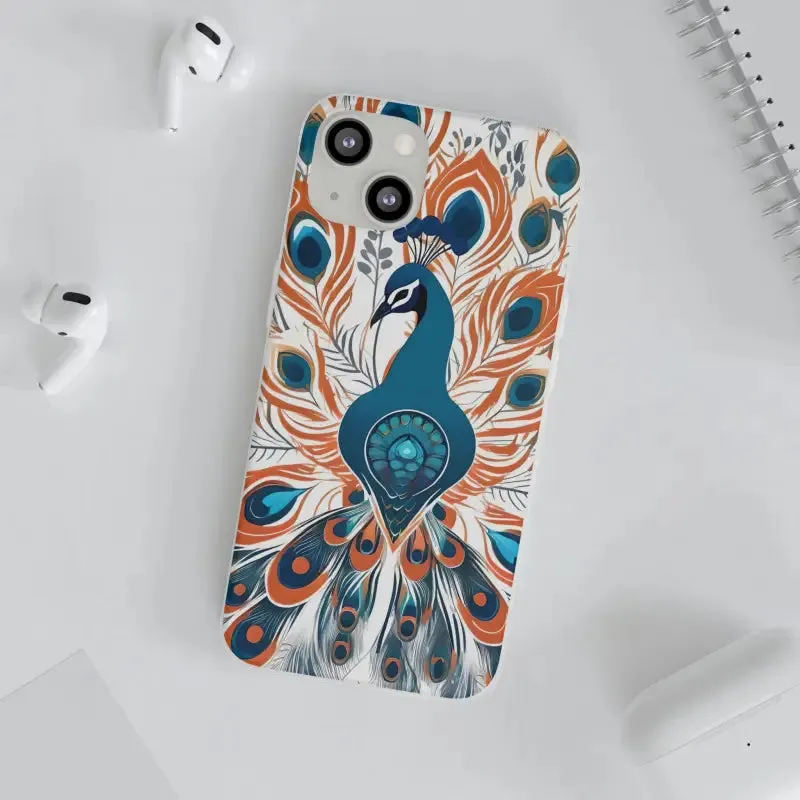 Chic Peacock Flexi Cases for Ultimate Phone Safety