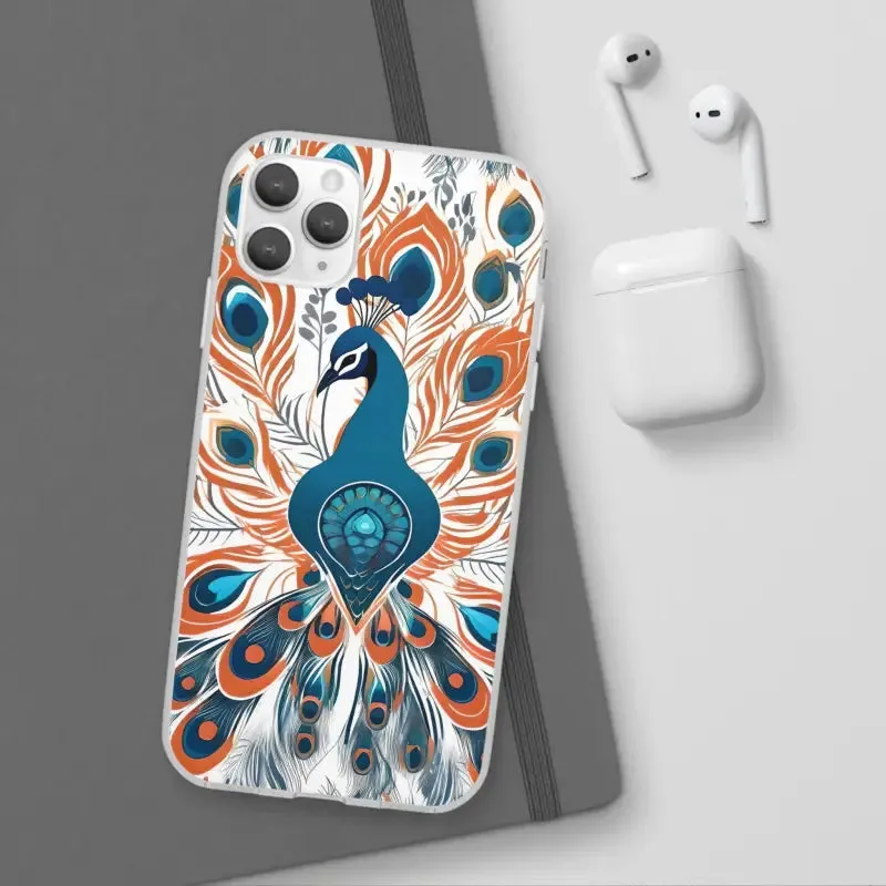 Chic Peacock Flexi Cases for Ultimate Phone Safety