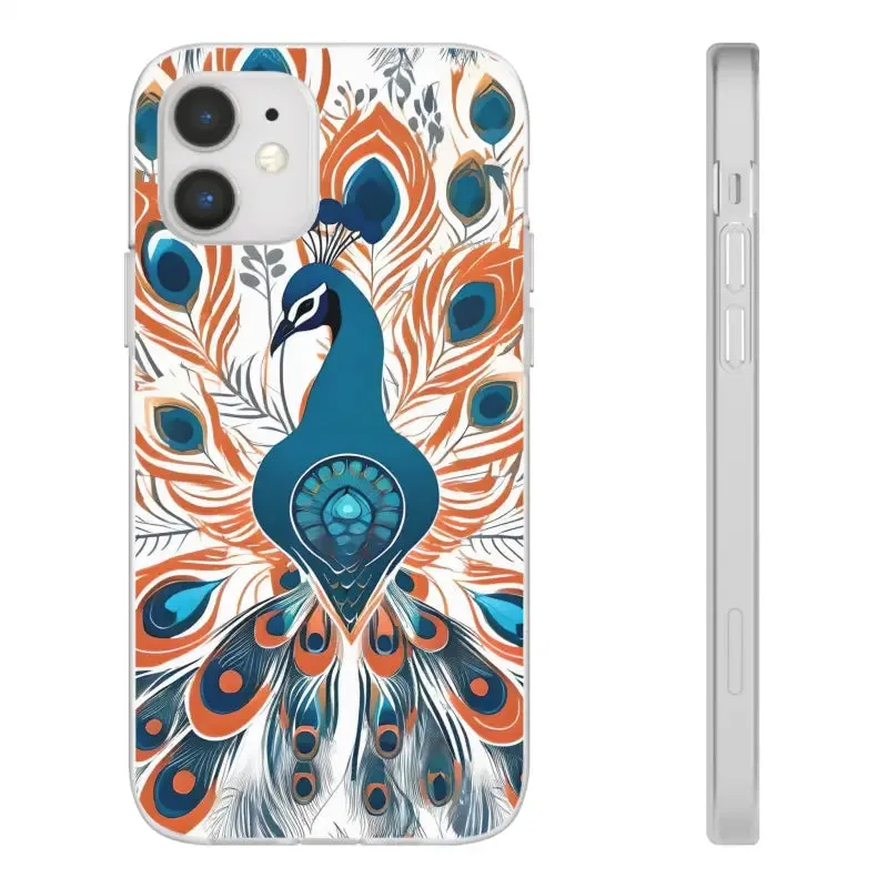 Chic Peacock Flexi Cases for Ultimate Phone Safety
