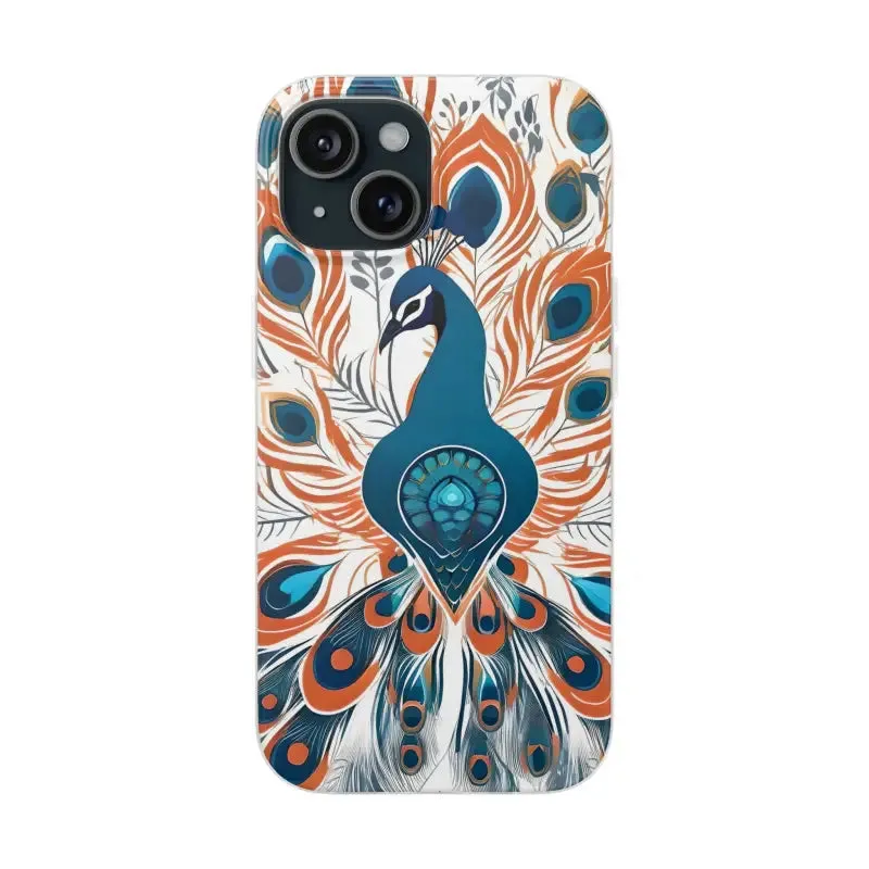 Chic Peacock Flexi Cases for Ultimate Phone Safety