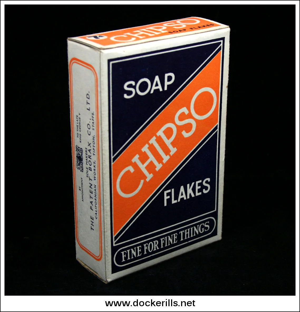 Chipso Soap Flakes. Vintage Packaging Box. The Patent Borax Co., Ltd.