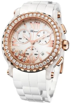 Chopard Happy Sport White Diamond Dial Chronograph Ladies Watch 288515-9002