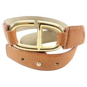 Christian Dior Vintage 1990's Tan Leather CD Logo Belt - 27-29"