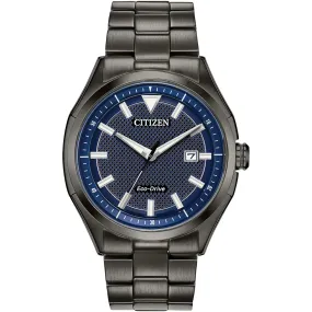 Citizen Eco-Drive Mens Black Stainless Steel Watch