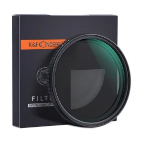[CLEARANCE] K&F Concept Variable ND Filter ND2-ND32 (1-5 Stops) Neutral Density Nano-X Optical Glass Lens Filters with Waterproof & Scratchproof Multi-Layer Protective Coating and Ultra-thin Frame for DSLRs and Mirrorless Cameras