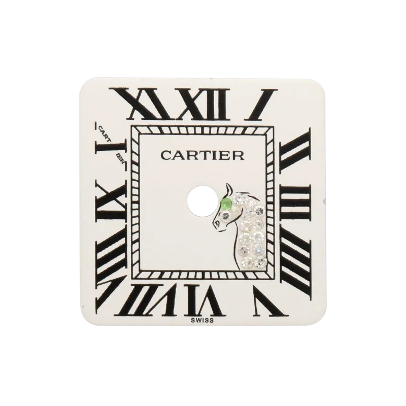 Custom Diamond Horse dial for Cartier Galbee Small