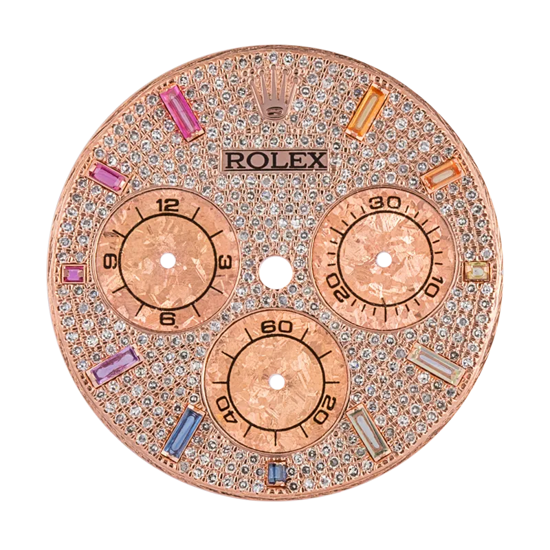 Custom Diamond Paved/Rainbow Dial for Rolex Daytona