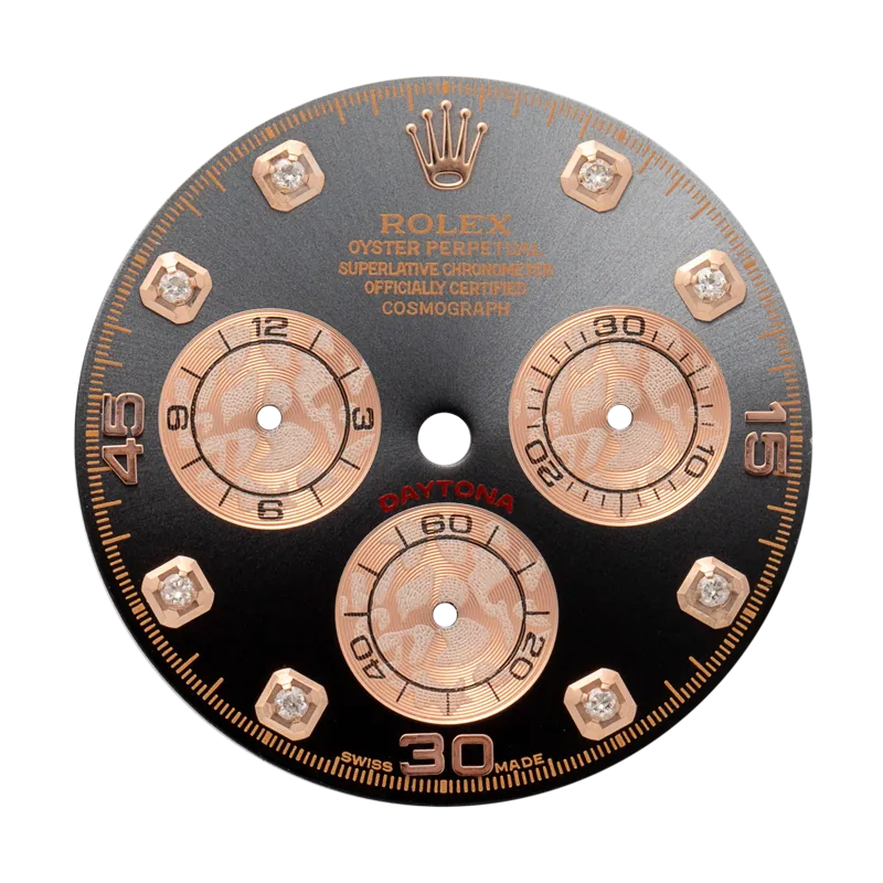 Custom Grey/Black Diamond Dial for Rolex Daytona