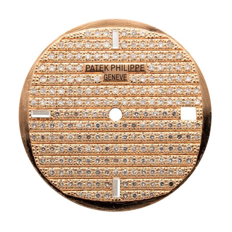 Custom rose gold diamond paved dial Patek Philippe Nautilus 5711