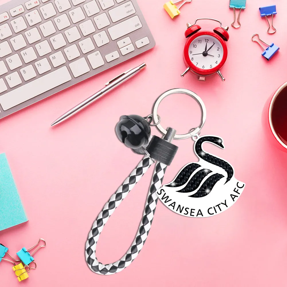 Double Sided Rhinestone Painting Keychain Pendant for Kid Adult(Swansea City FC)