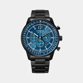 Eco-Drive Men's Blue Stainless Steel Chronograph Watch CA4505-80L