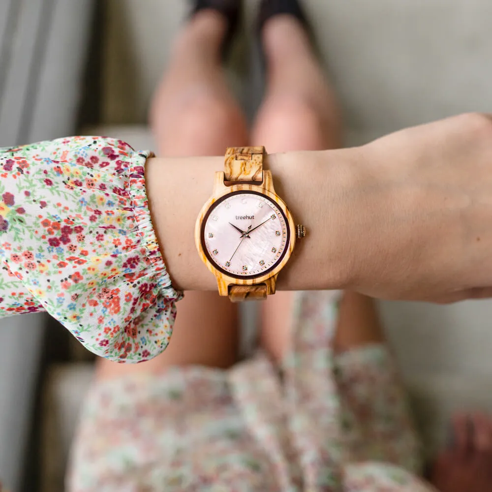 Emma Pearl Olive Rose Gold